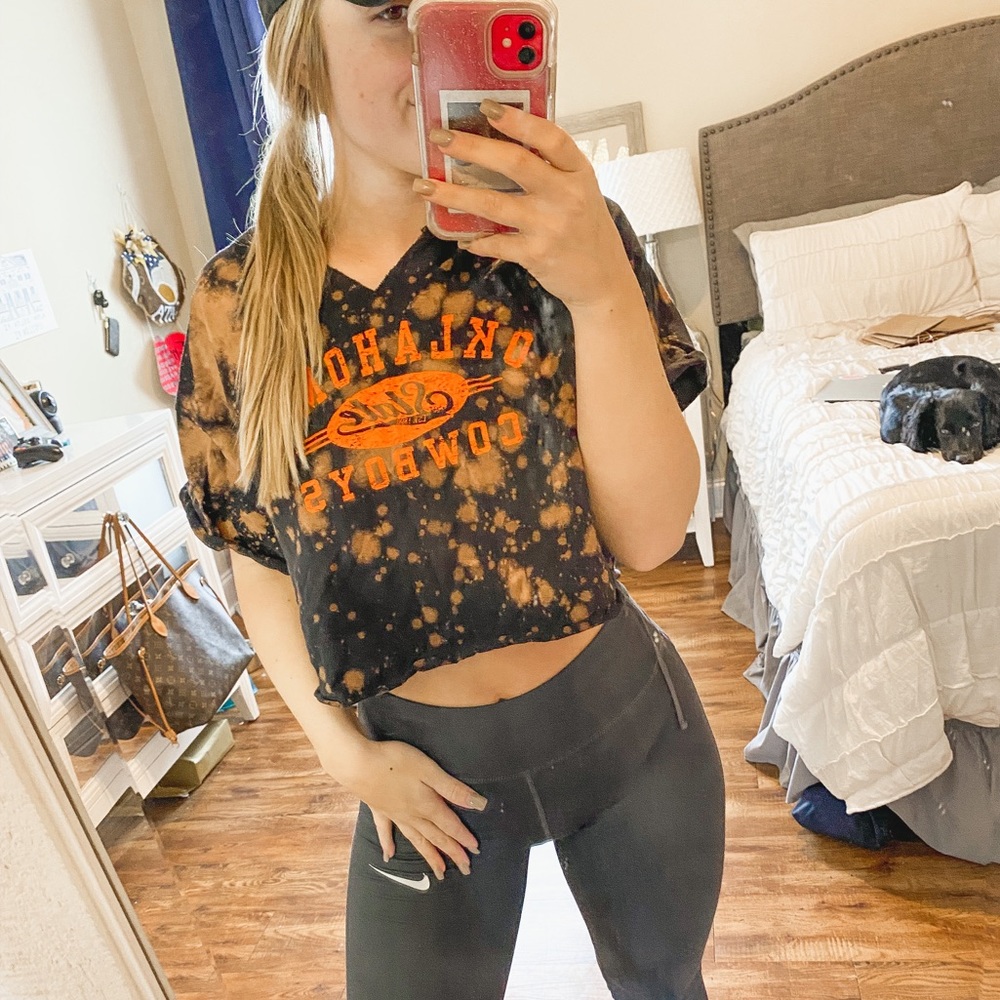 Distressed bleached tee